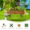 Costway Garden Plant Planter Wooden Wagon Planter W/ Wheel Garden Yard